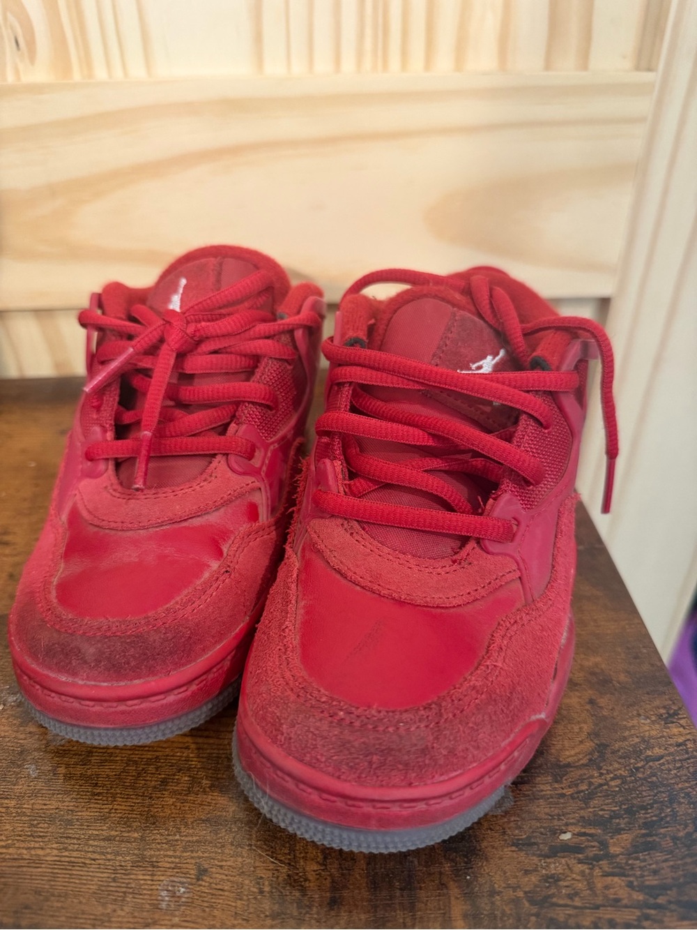 Jordan Kids Red Lace-Up Sneakers